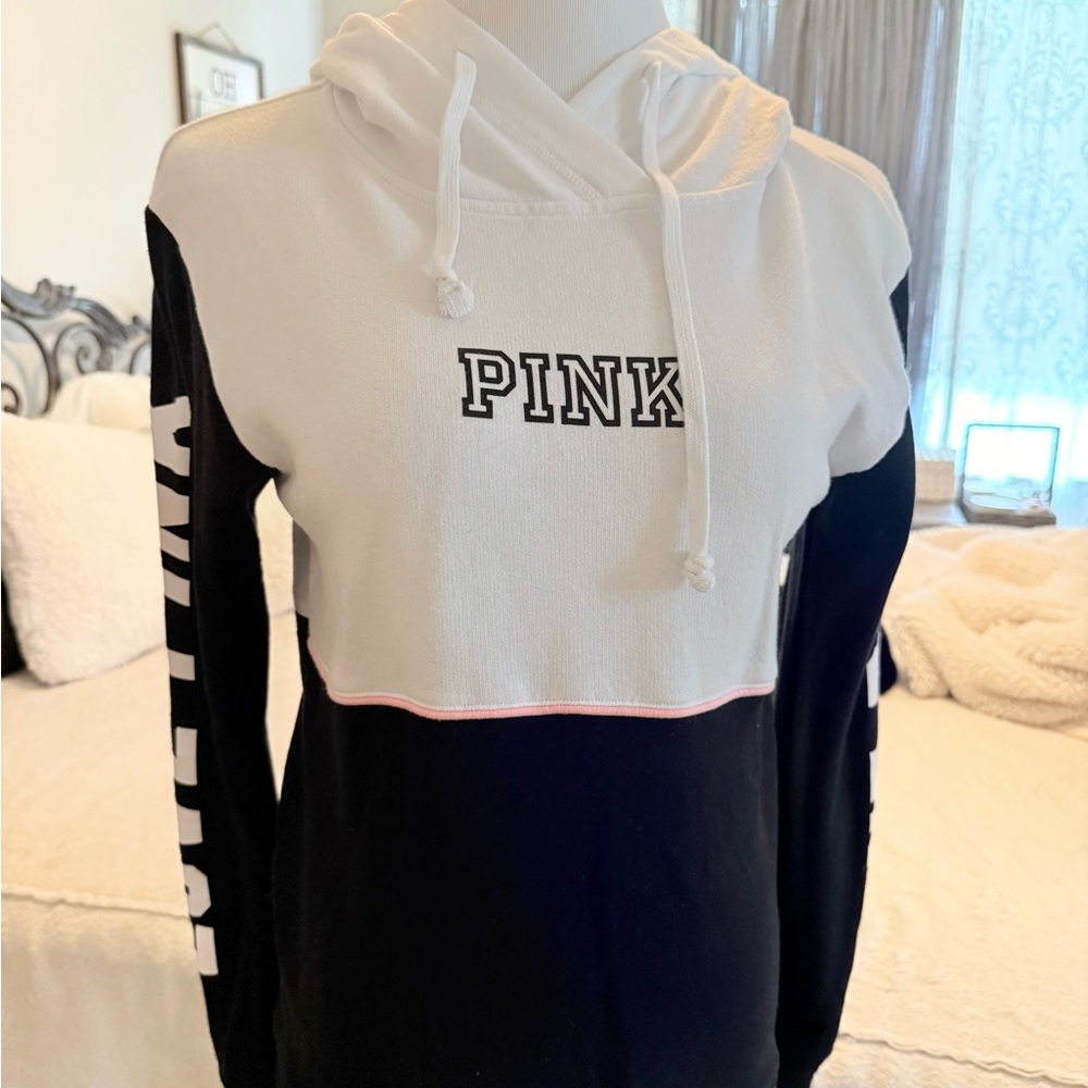 Victoria's Secret White Hoodie with Black Logo